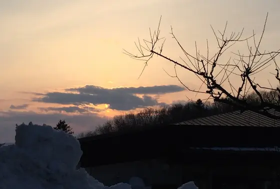 網走の夕陽