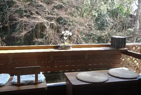 のんびりお茶しながら足湯♪