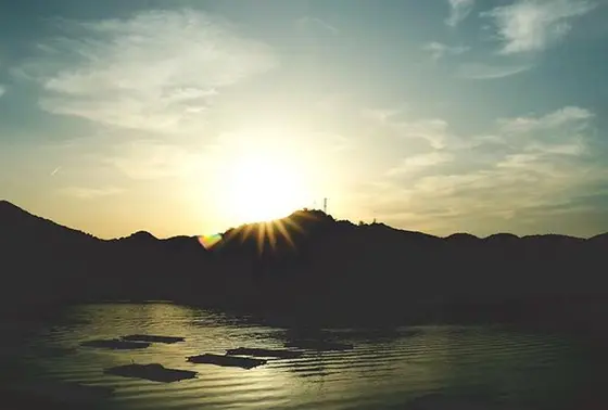 日生の美しい夕暮れ
