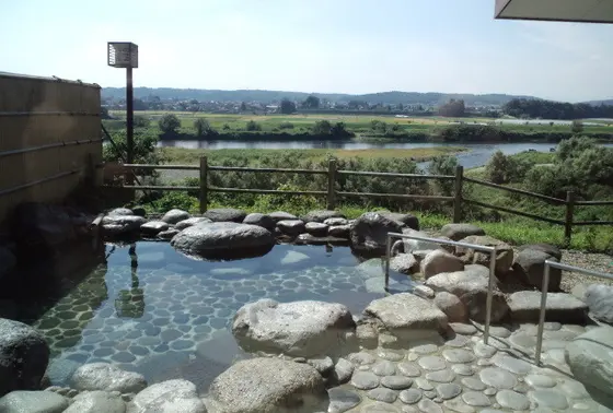 絶景の露天温泉。