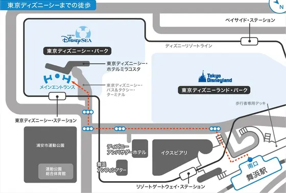 不建议徒步去迪士尼海洋