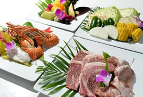 バーベキューの新鮮食材