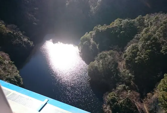 橋の高さ湖面から100m