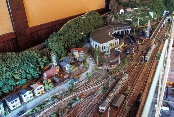 店内には鉄道模型が (・o・)