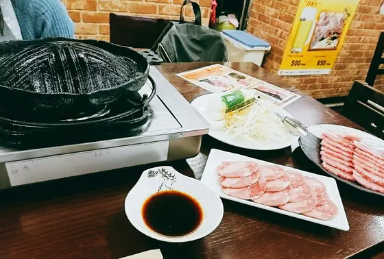生ラムジンギスカンとラムタンと野菜盛り♪