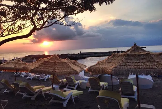 相模湾に沈む夕日がとっても素敵♪
