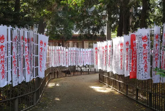 祈願のぼりがずらり