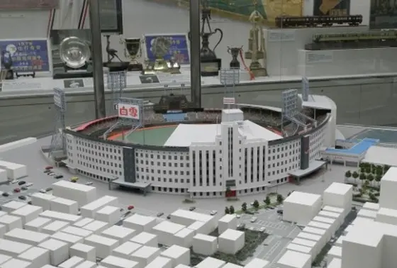 1983年当時の西宮北口駅周辺を再現した1/150のジオラマがドーン！