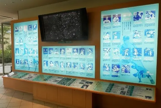 上は往年の選手名鑑、下は南海ホークスの歴史年表