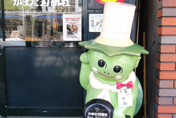 至る所にある河童のオブジェ