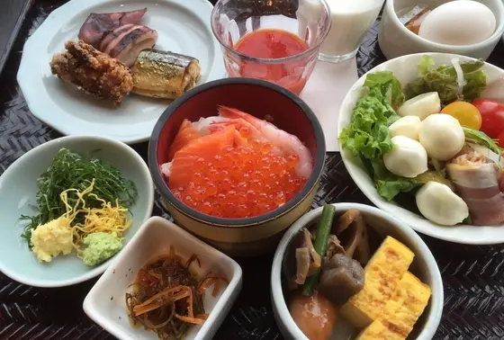 充実の朝食バイキング