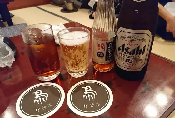 烏龍茶とビール