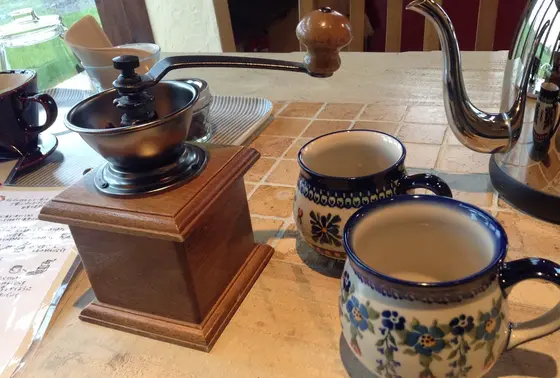 コーヒーミルでくるくる
