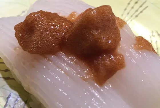 醤油ジュレの乗ったイカ