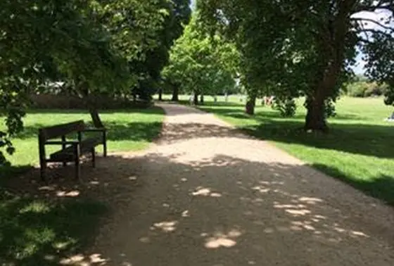 ところどころにあるベンチ