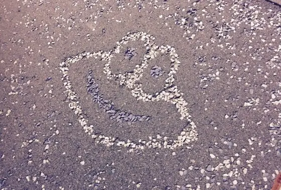 鳥居の前にかえるの絵が…(ू′o‵ ू)