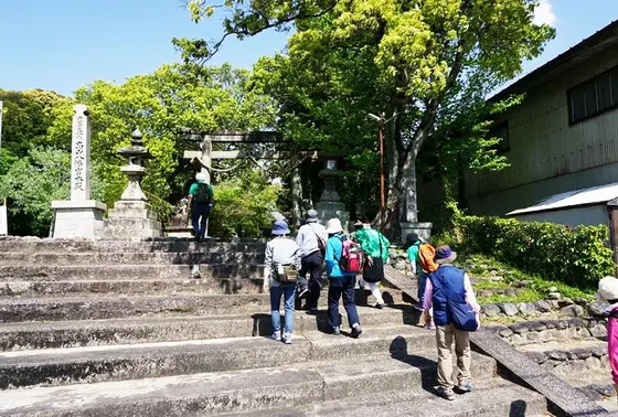 鳥居くぐって参拝