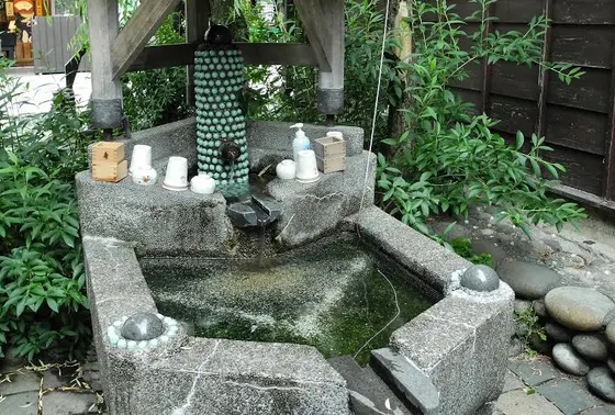 あちこちに湧き水があります