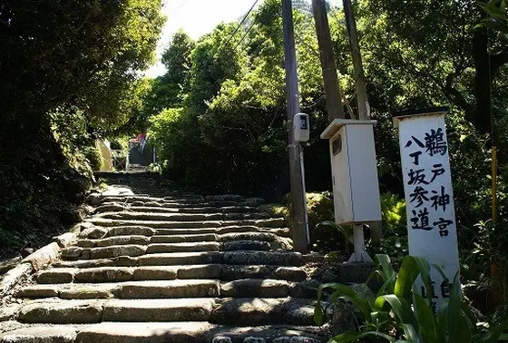 真ん中がすり減った階段