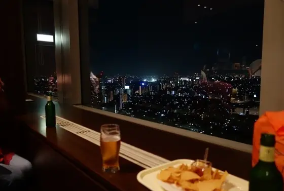 夜景を見ながらのディナー♡