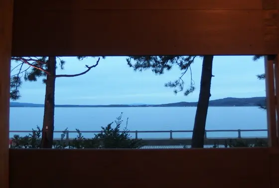 大パノラマを眺めながら足湯♪