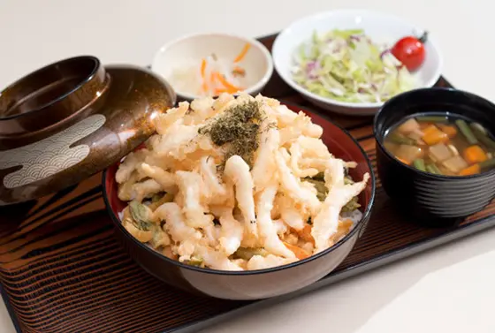 室堂グルメ②白海老かき揚げ丼定食