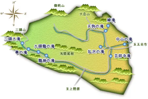 払沢の滝 周辺図