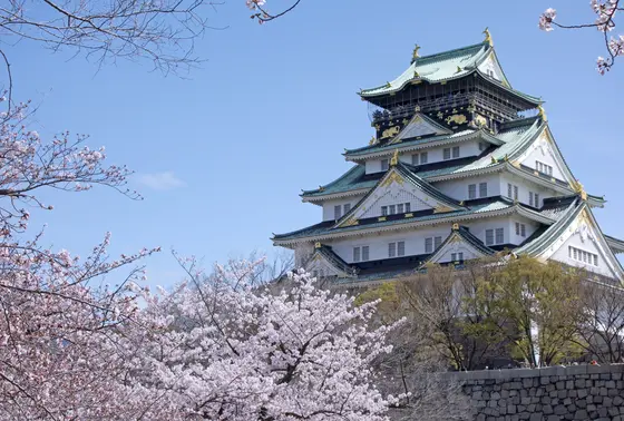大阪城と桜