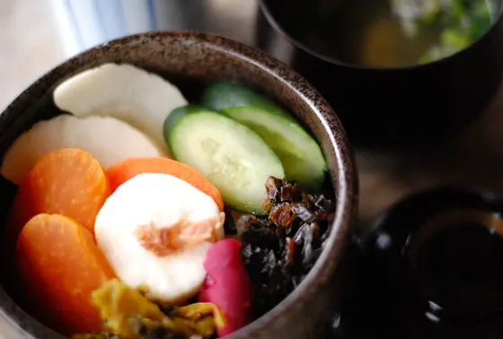 お漬物の試食