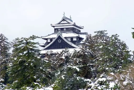 雪化粧の松江城
