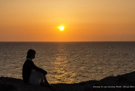 最後は夕日に癒される。