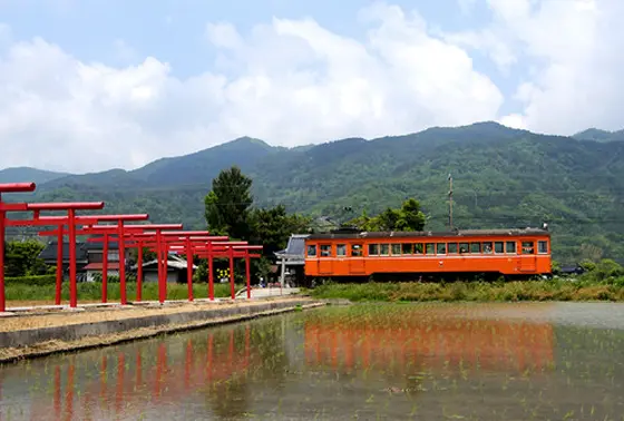 線路沿いはずっと田園風景。