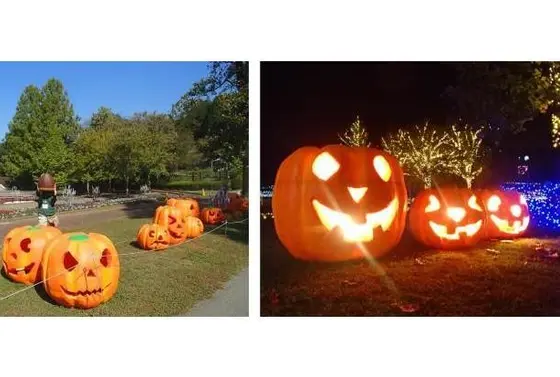入口付近はハロウィンの準備をしていた