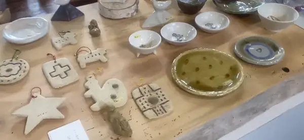 沢山のハンドメイド作品がずらり