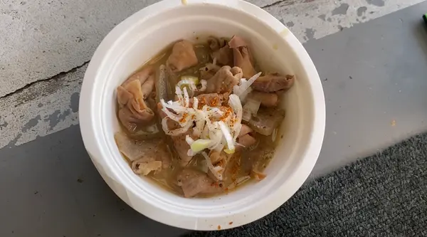 一緒に乗っていた方がくださったもつ煮❣️
