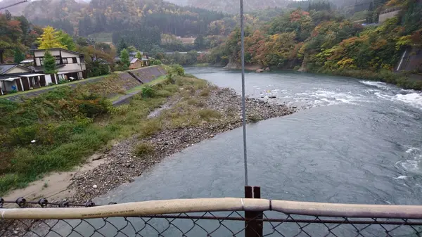 なんとか橋上から写真を撮るが、
