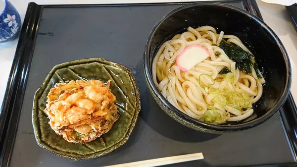 甘エビのかき揚げうどんをチョイス