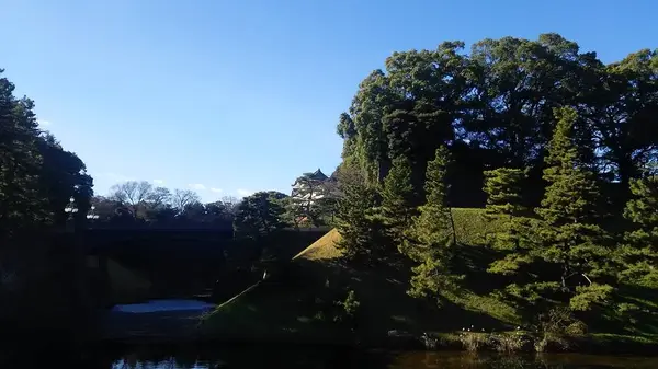 橋を渡ると、皇居へと続く