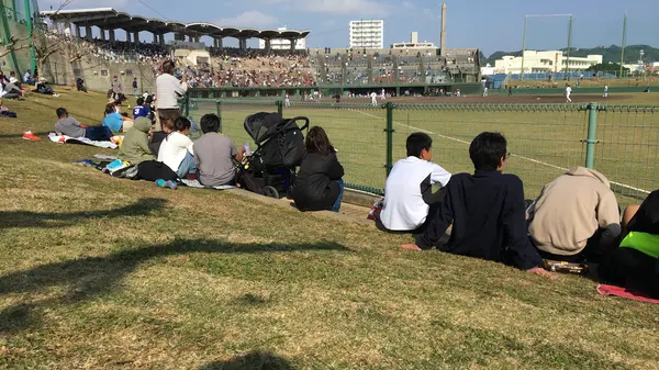 オープン戦ならでは？のんびりとした雰囲気です