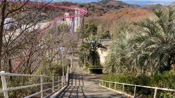 後ろを振り返ると今まで登ってきた頑張りの証