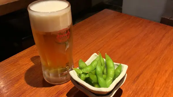 オリオンビールジョッキ ¥500とお通し