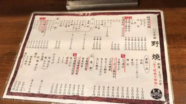 メニュー