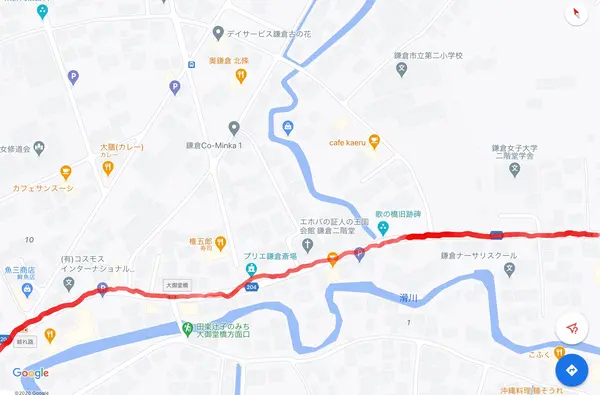 金沢街道合流。