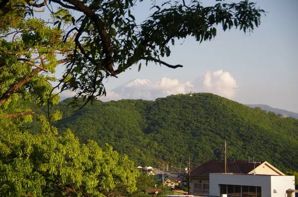 遠くに富士山