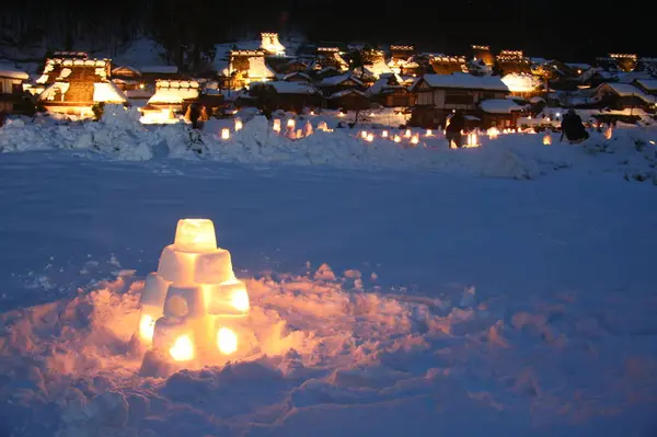 Lanterns turned into warm orange colors
