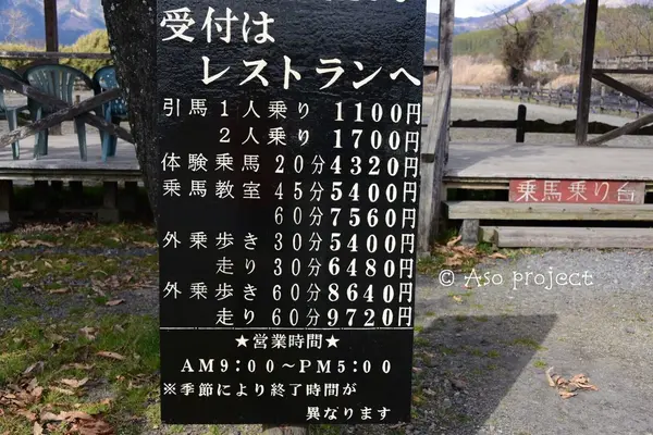 乗馬のメニュー