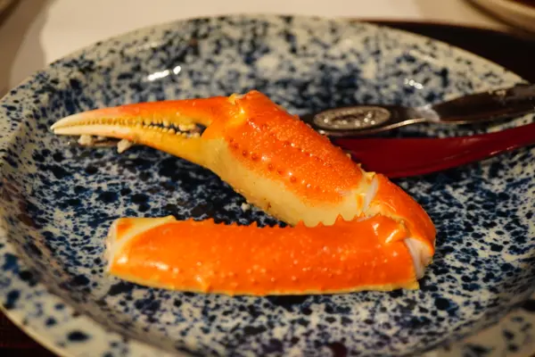 湯で蟹は土佐酢で