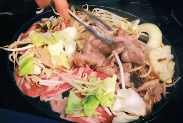 目の前でジンギスカン