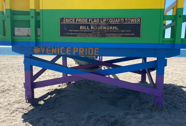 Venice Pride Flag Lifeguard Towerの写真・動画_image_461975