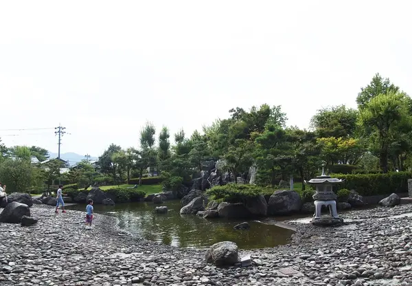入口横の池